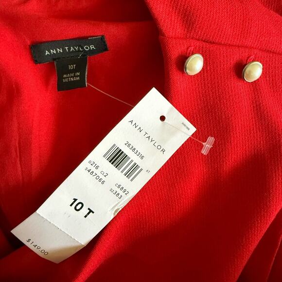 Ann Taylor Women’s 10 Tall Peplum Sheath Dress New NWT Red Retail $149 - Picture 4 of 9